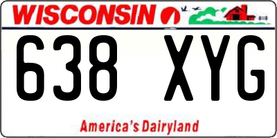 WI license plate 638XYG
