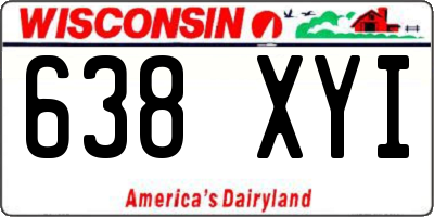 WI license plate 638XYI