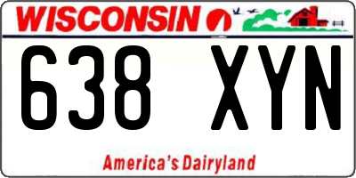 WI license plate 638XYN