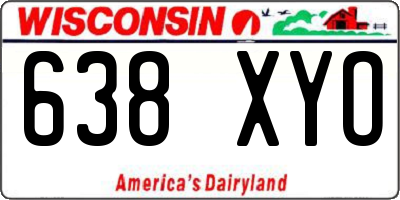 WI license plate 638XYO