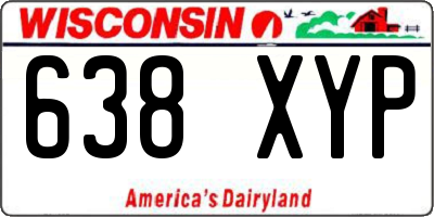 WI license plate 638XYP