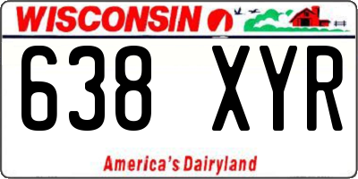 WI license plate 638XYR