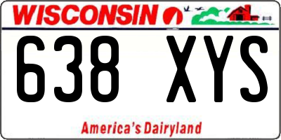 WI license plate 638XYS