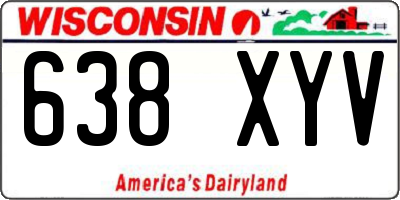 WI license plate 638XYV