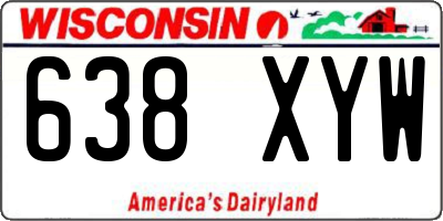 WI license plate 638XYW