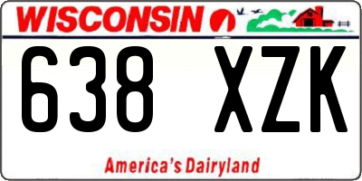 WI license plate 638XZK
