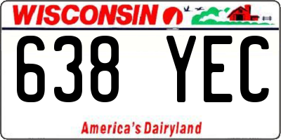 WI license plate 638YEC