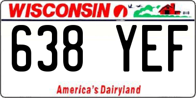WI license plate 638YEF