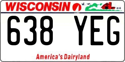 WI license plate 638YEG