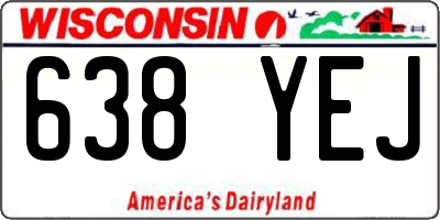 WI license plate 638YEJ