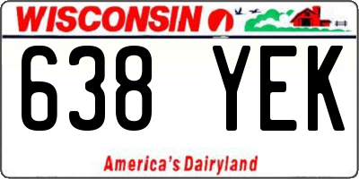 WI license plate 638YEK