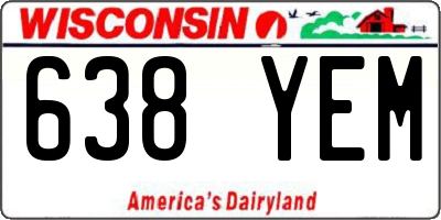 WI license plate 638YEM