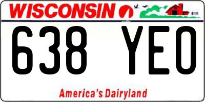 WI license plate 638YEO