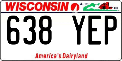 WI license plate 638YEP