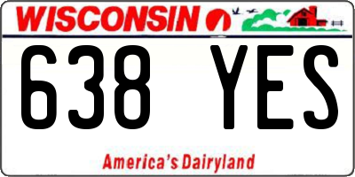 WI license plate 638YES