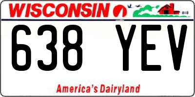 WI license plate 638YEV