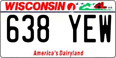 WI license plate 638YEW