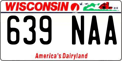 WI license plate 639NAA