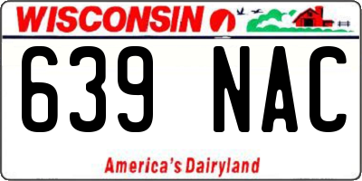 WI license plate 639NAC