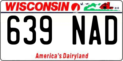 WI license plate 639NAD