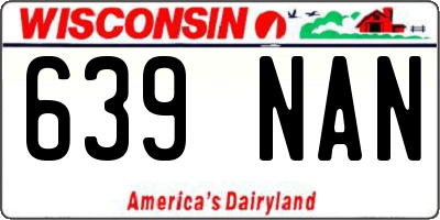 WI license plate 639NAN