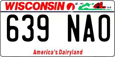 WI license plate 639NAO