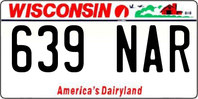 WI license plate 639NAR