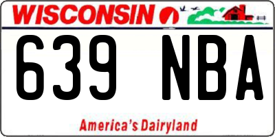 WI license plate 639NBA
