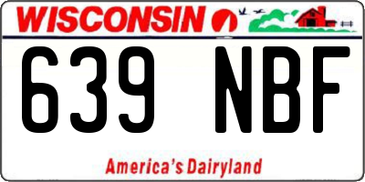 WI license plate 639NBF