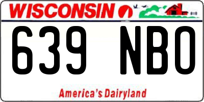 WI license plate 639NBO