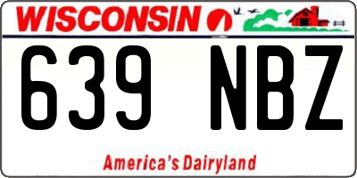 WI license plate 639NBZ
