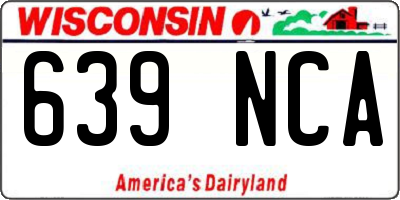 WI license plate 639NCA