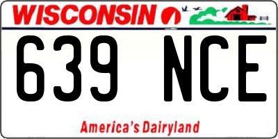 WI license plate 639NCE