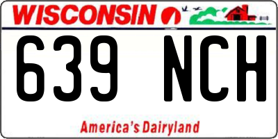WI license plate 639NCH