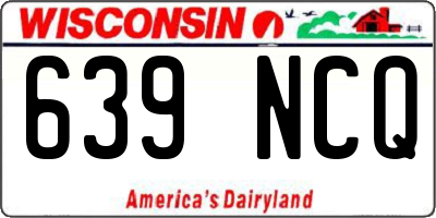 WI license plate 639NCQ