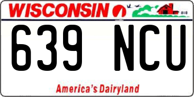 WI license plate 639NCU