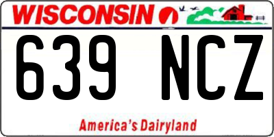 WI license plate 639NCZ