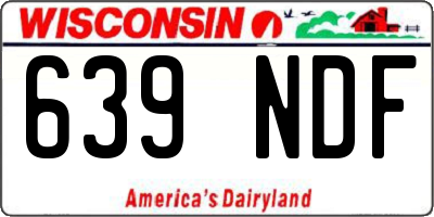 WI license plate 639NDF