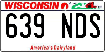 WI license plate 639NDS