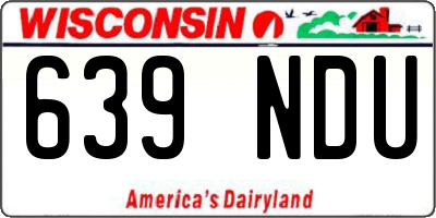 WI license plate 639NDU