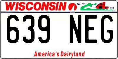 WI license plate 639NEG