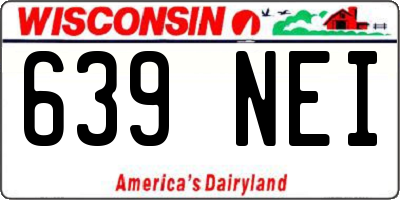 WI license plate 639NEI
