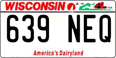 WI license plate 639NEQ