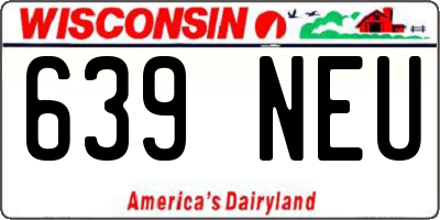 WI license plate 639NEU