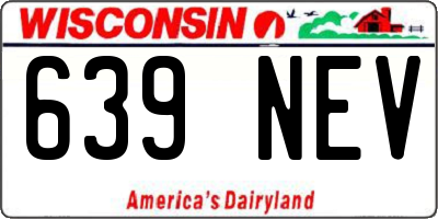 WI license plate 639NEV