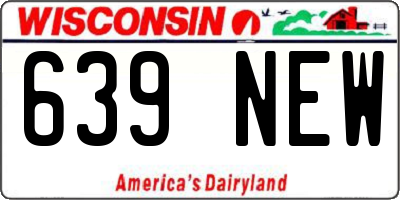 WI license plate 639NEW