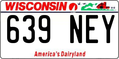 WI license plate 639NEY