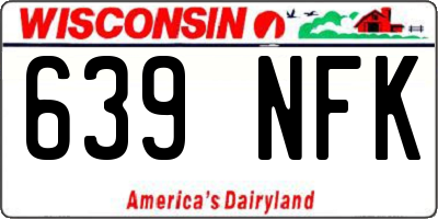 WI license plate 639NFK