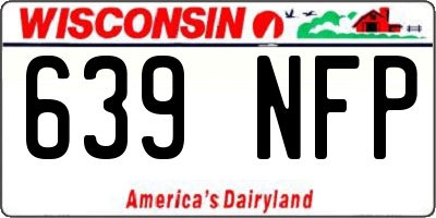 WI license plate 639NFP