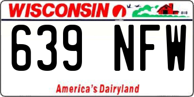 WI license plate 639NFW